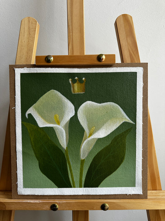 Temple of Lillies - Original Mini Painting on Canvas