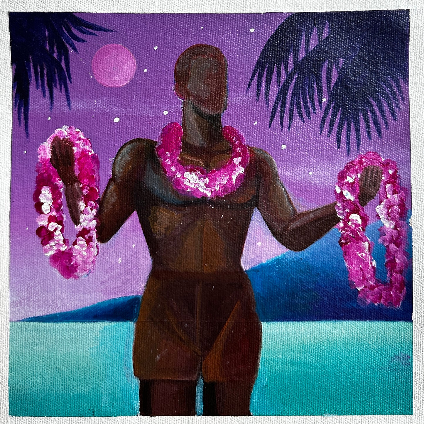 Island Guardian - Original Mini Painting on Canvas