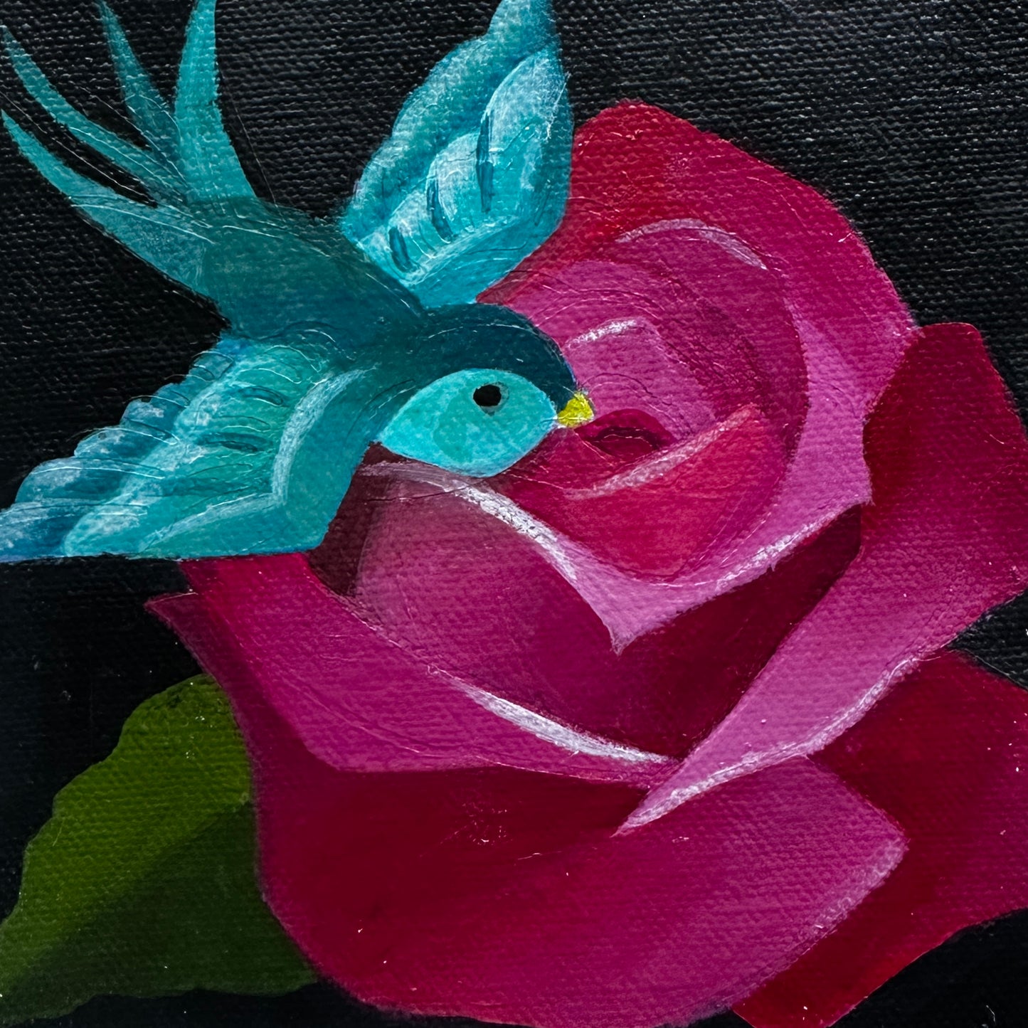 Midnight Garden : Arrival - Original Mini Painting on Canvas